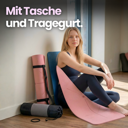 Rutschfeste Yogamatte mit Linien – Stabil trainieren, überall