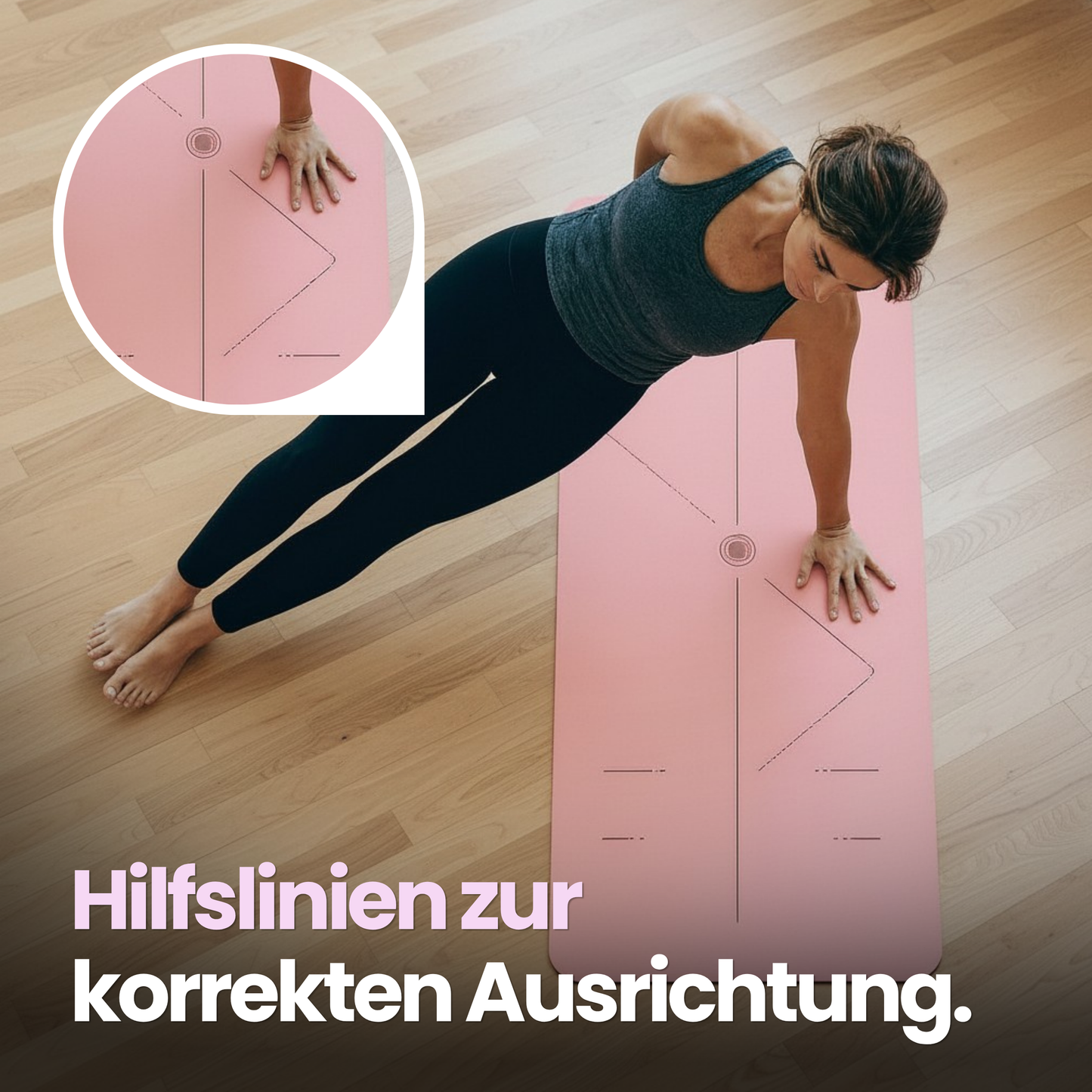 Rutschfeste Yogamatte mit Linien – Stabil trainieren, überall