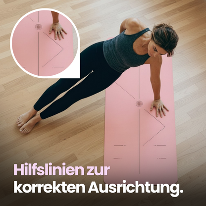 Rutschfeste Yogamatte mit Linien – Stabil trainieren, überall