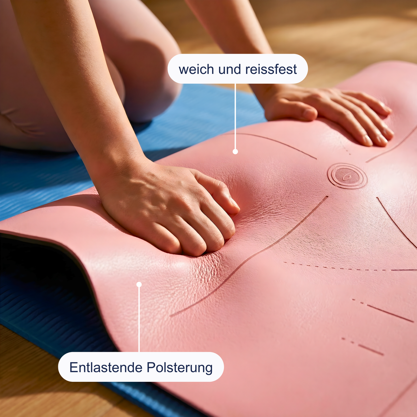 Rutschfeste Yogamatte mit Linien – Stabil trainieren, überall