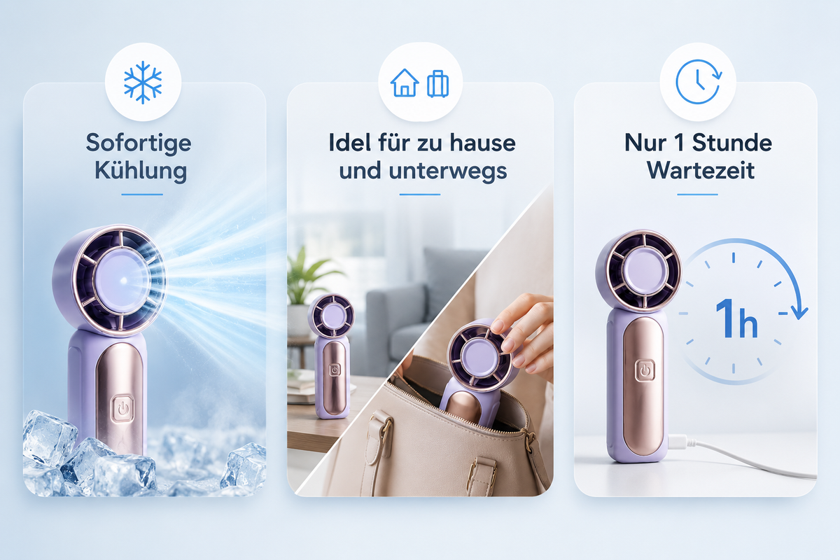 Tragbarer Handventilator - Sofortige Kühlung